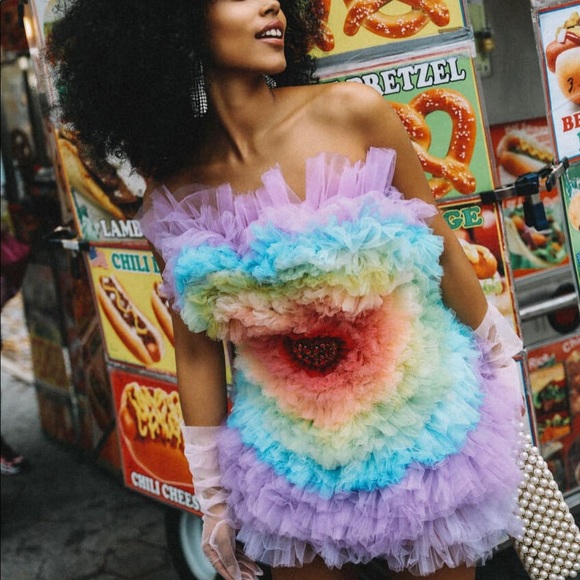 Lirika Matoshi rainbow tulle heart dress - Picture 2 of 8